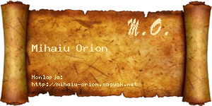 Mihaiu Orion névjegykártya